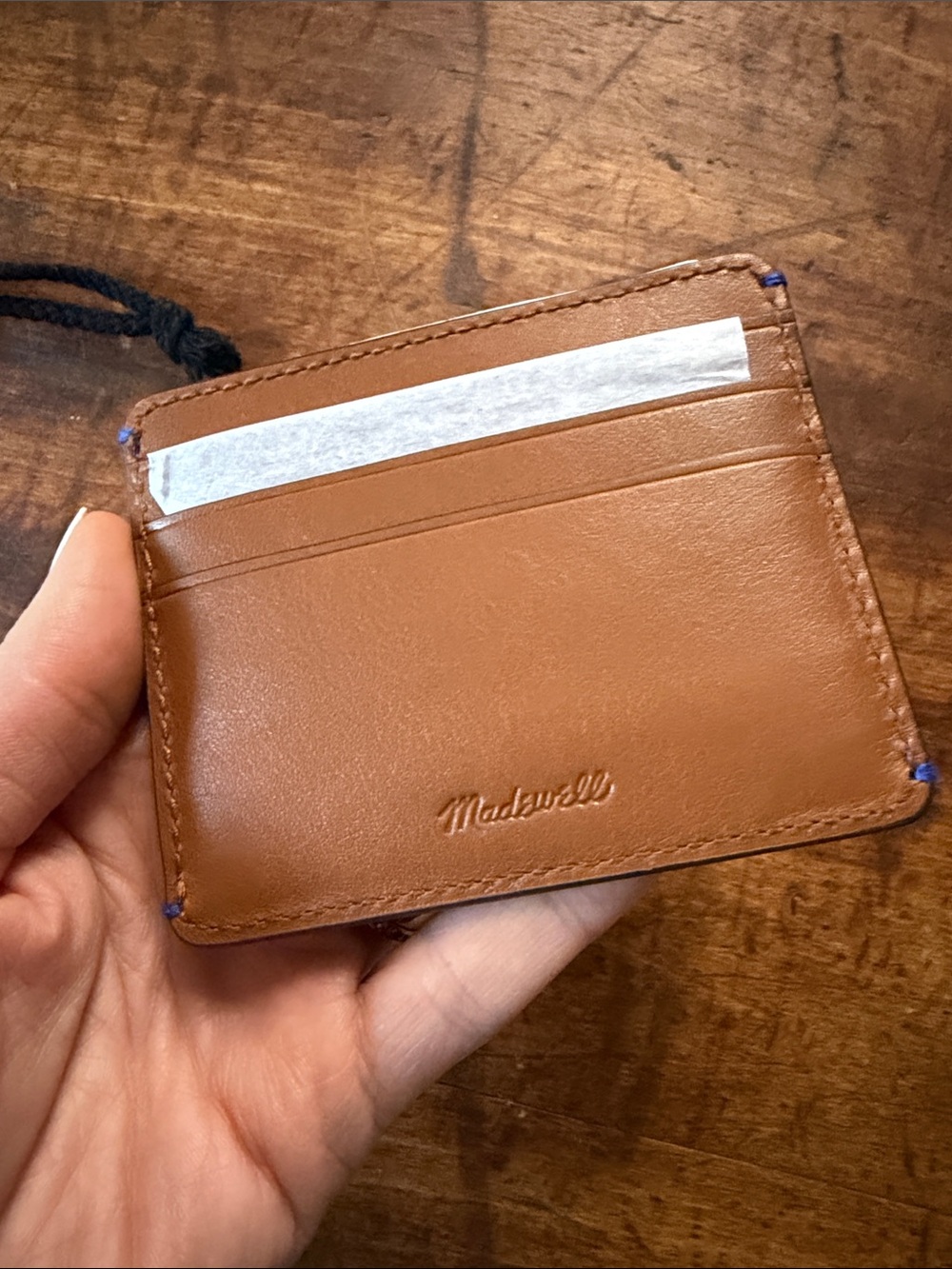 Madewell NWT Curved Card Case Leather Slim Glazed Walnut - Picture 4 of 7